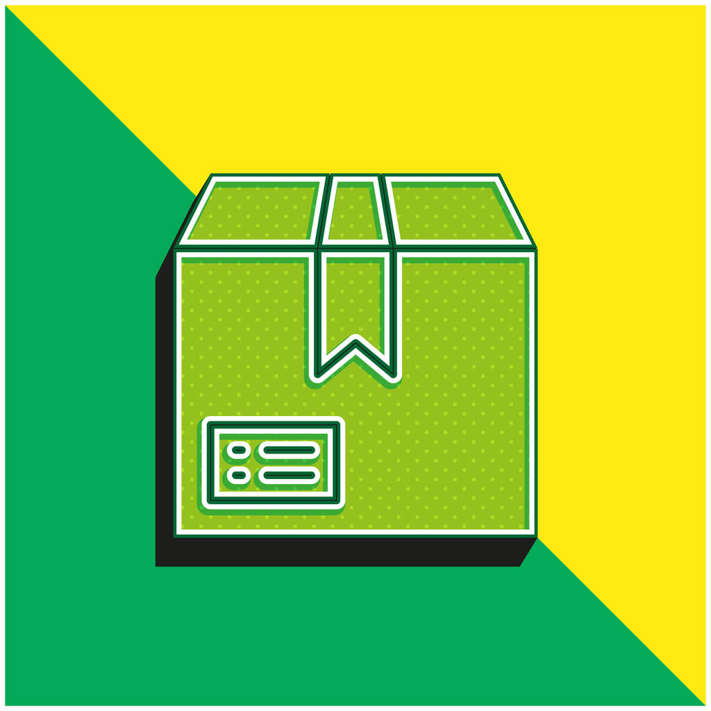 Box Zelená a žlutá moderní 3D vektorové logo ikony - Vektor, obrázek