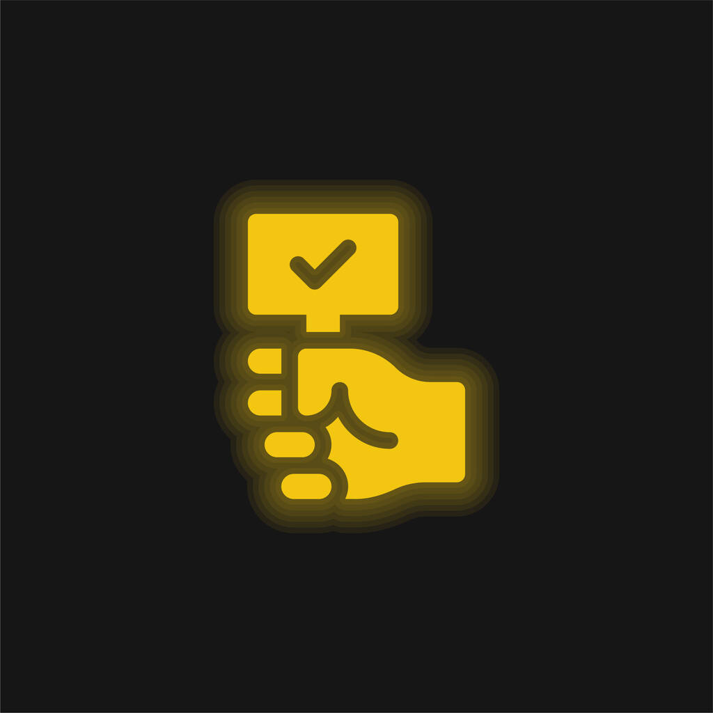 Аукціонна жовта сяюча неонова піктограма
 - Вектор, зображення