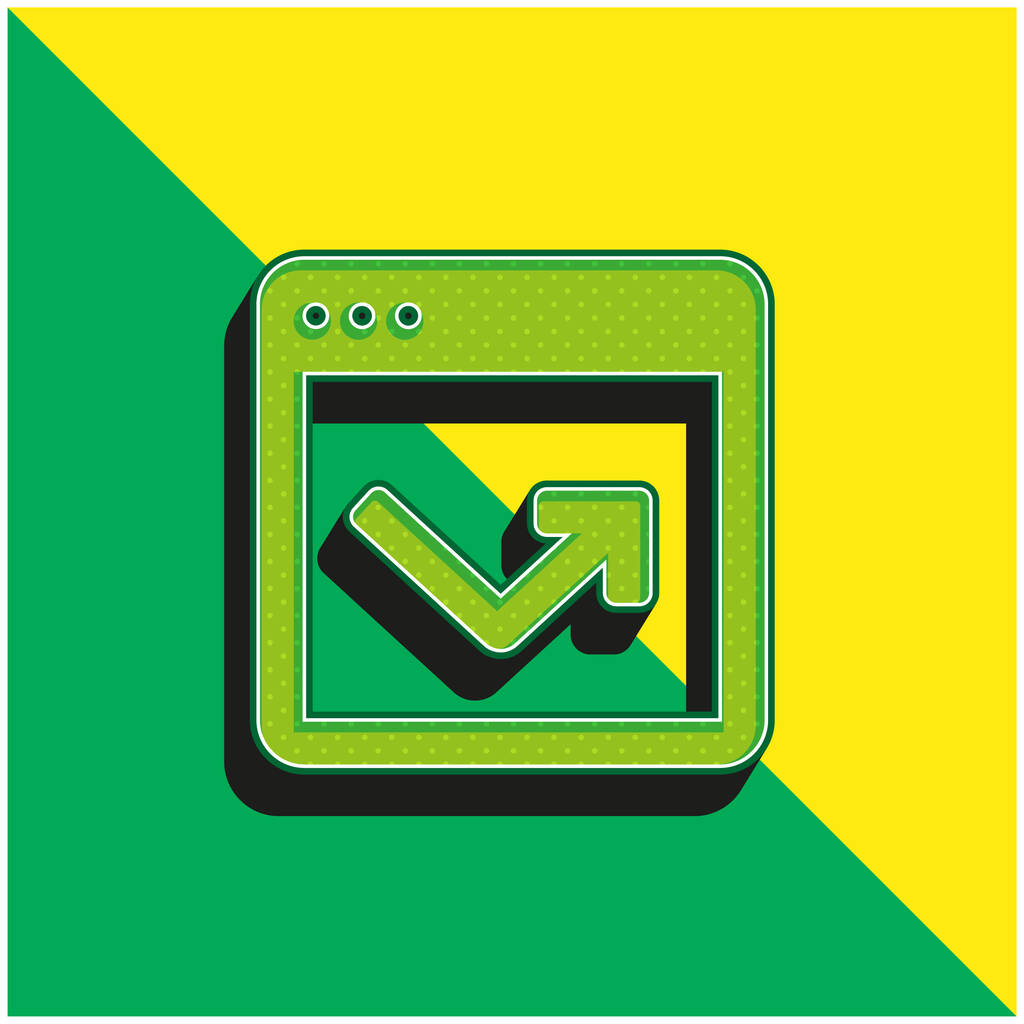 Αναπήδηση Πράσινο και κίτρινο σύγχρονο 3d διάνυσμα λογότυπο εικονίδιο - Διάνυσμα, εικόνα