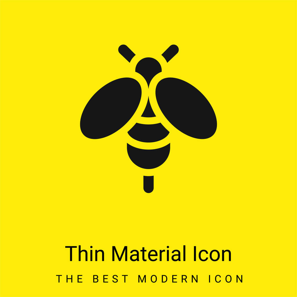 Bee minimal bright yellow material icon - Vector, Image
