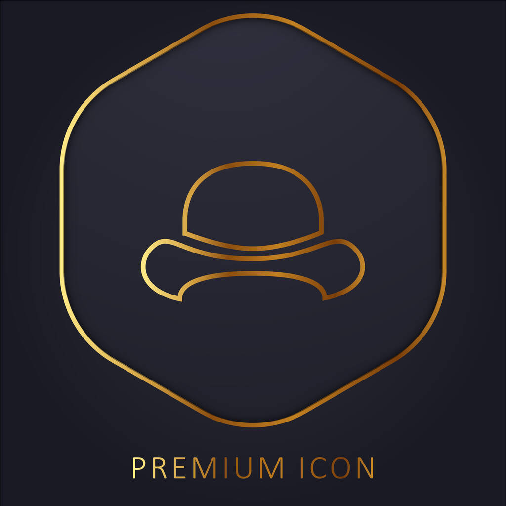 Bowler Hat arany vonal prémium logó vagy ikon - Vektor, kép