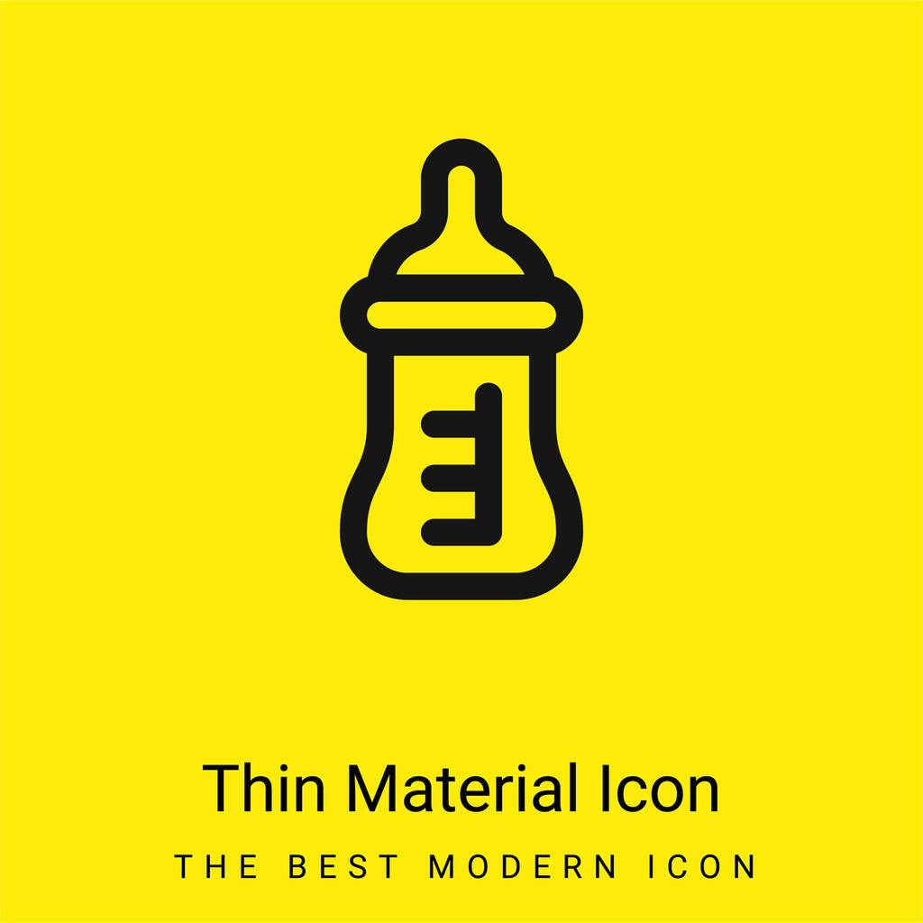 Baby Bottle minimal bright yellow material icon - Vector, Image
