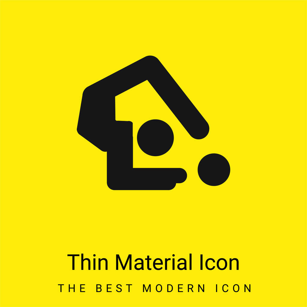 Gymnastique artistique minime icône de matériau jaune vif - Vecteur, image