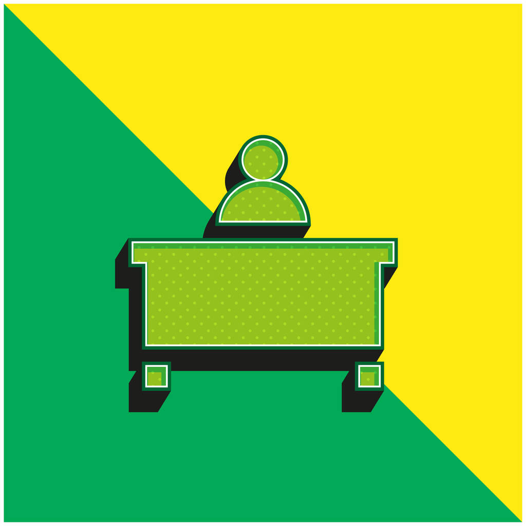 Administrateur Logo vectoriel 3d moderne vert et jaune - Vecteur, image