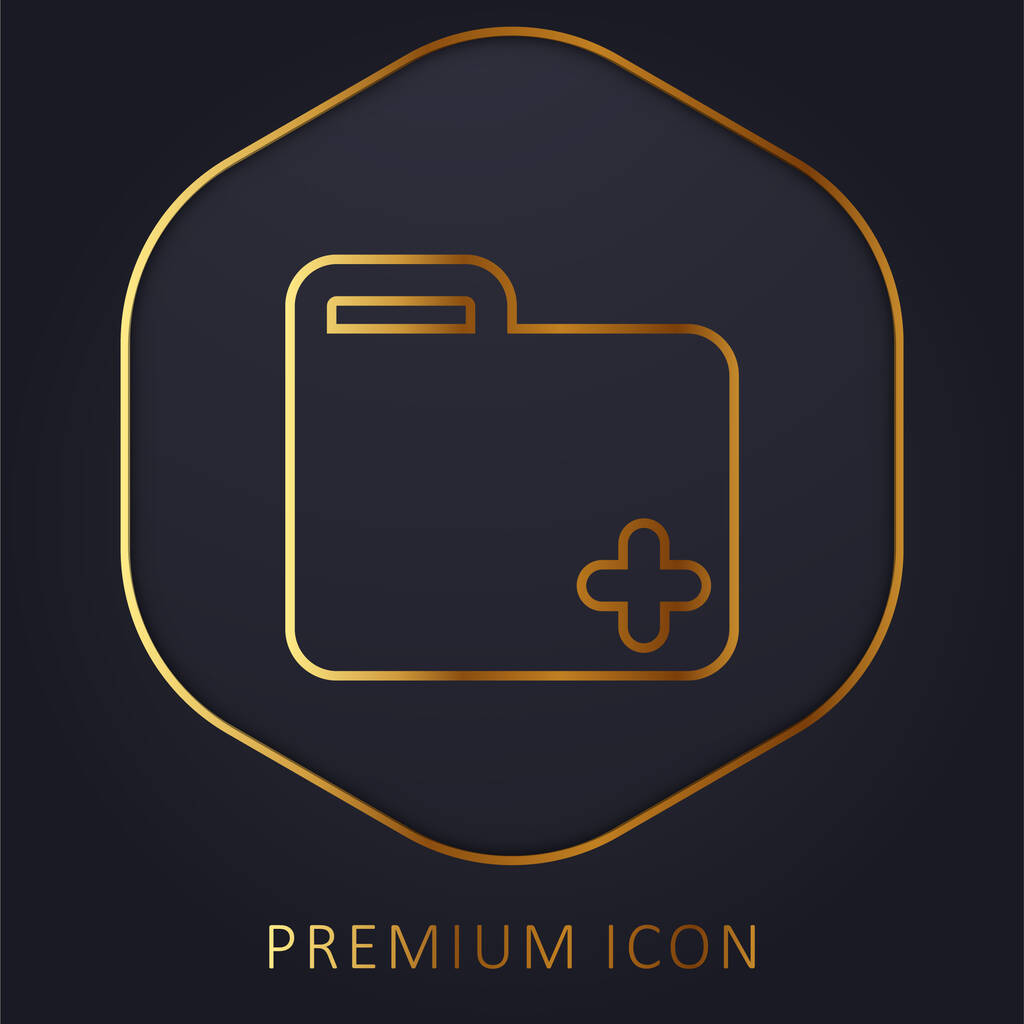 Ordner goldene Linie Premium-Logo oder Symbol hinzufügen - Vektor, Bild