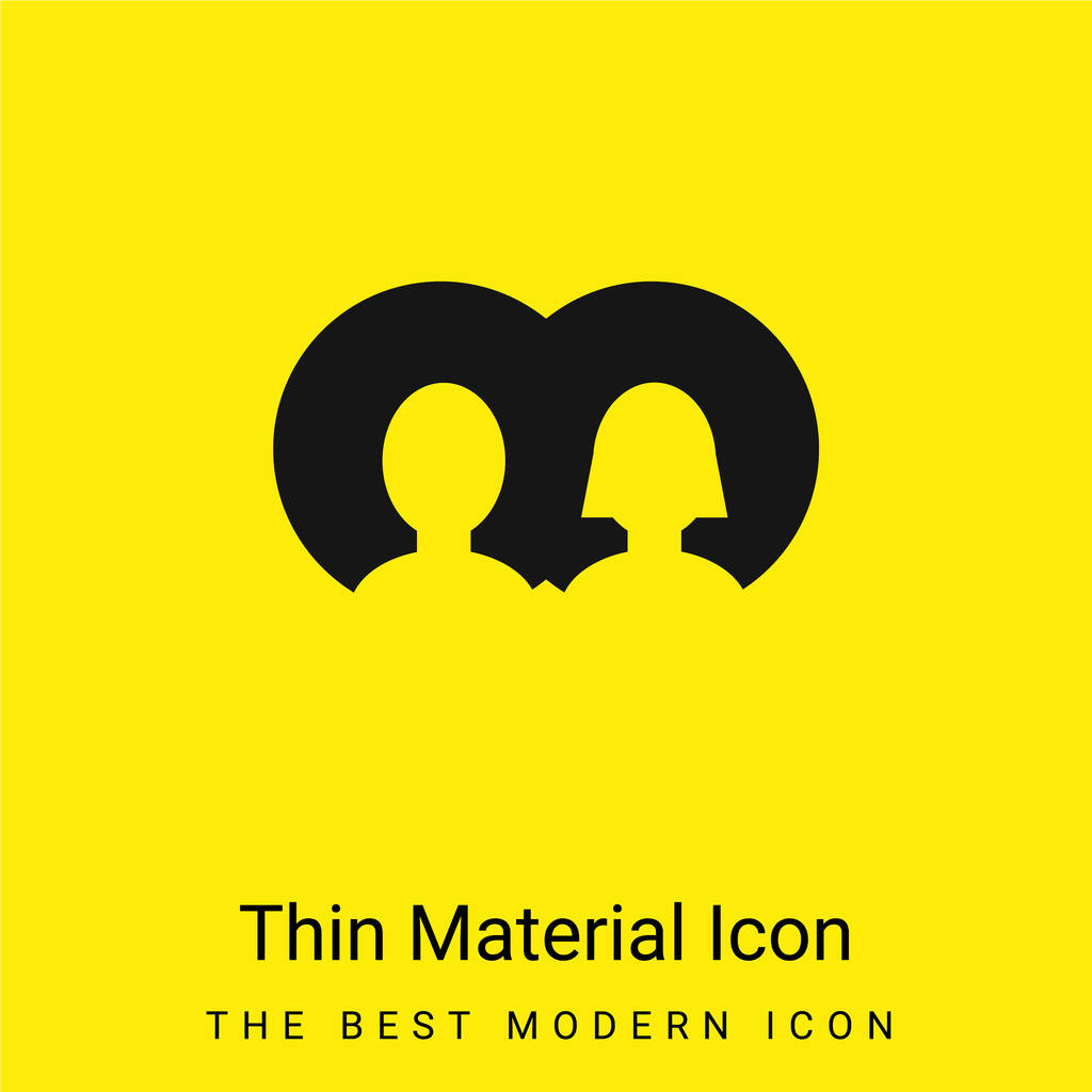 Boy and Girl User Avatars minimální jasně žlutý materiál ikona - Vektor, obrázek