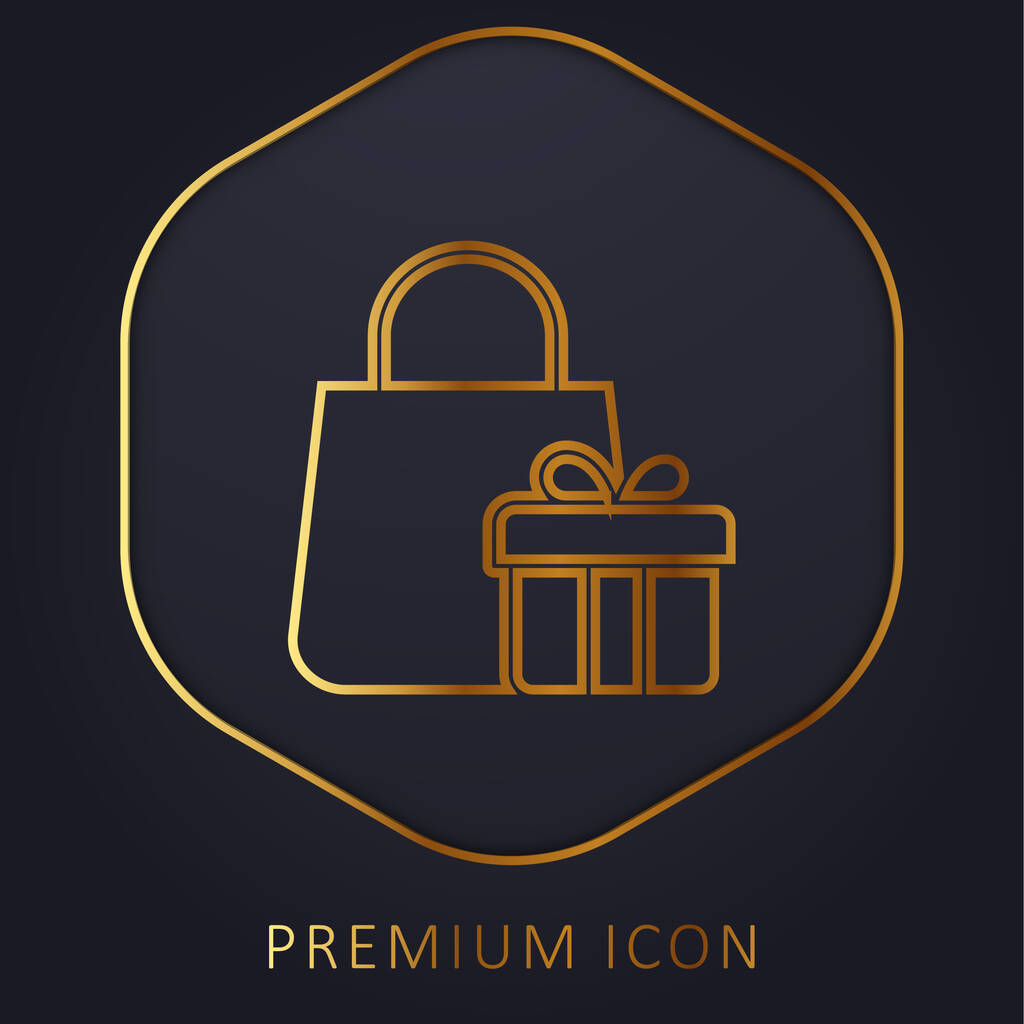 Tasche goldene Linie Premium-Logo oder Symbol - Vektor, Bild