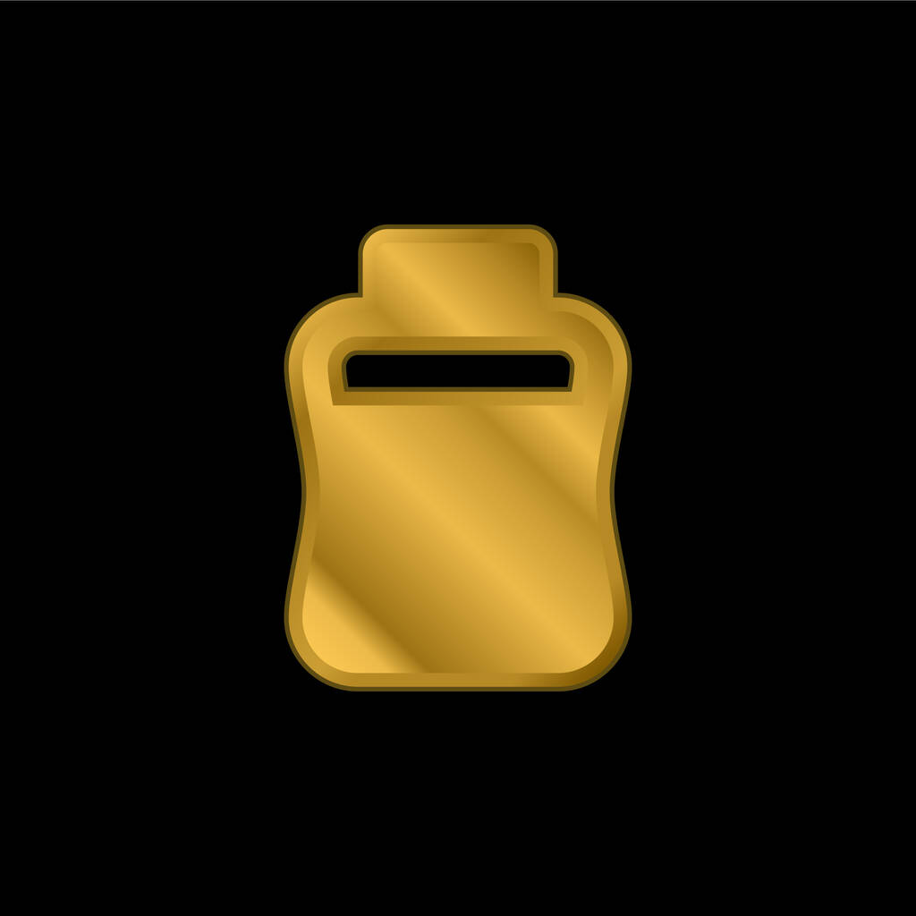 Botella chapado en oro icono metálico o logo vector - Vector, Imagen