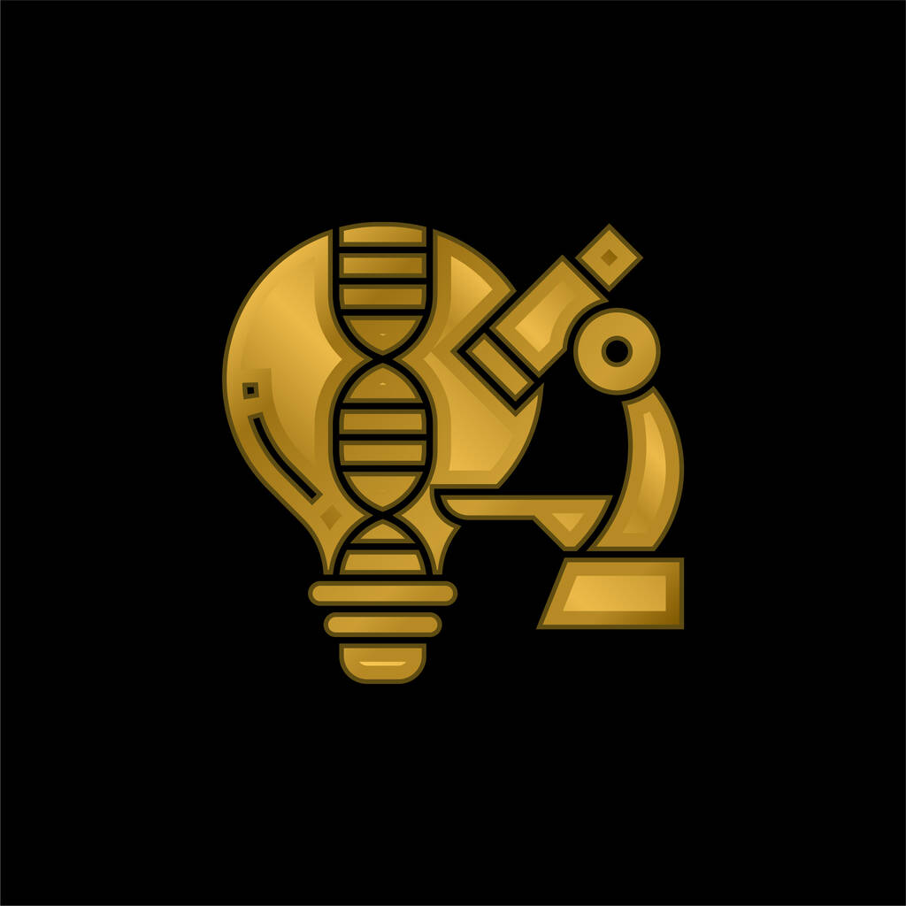 Анализ металлической иконки или вектора логотипа с золотым покрытием - Вектор,изображение