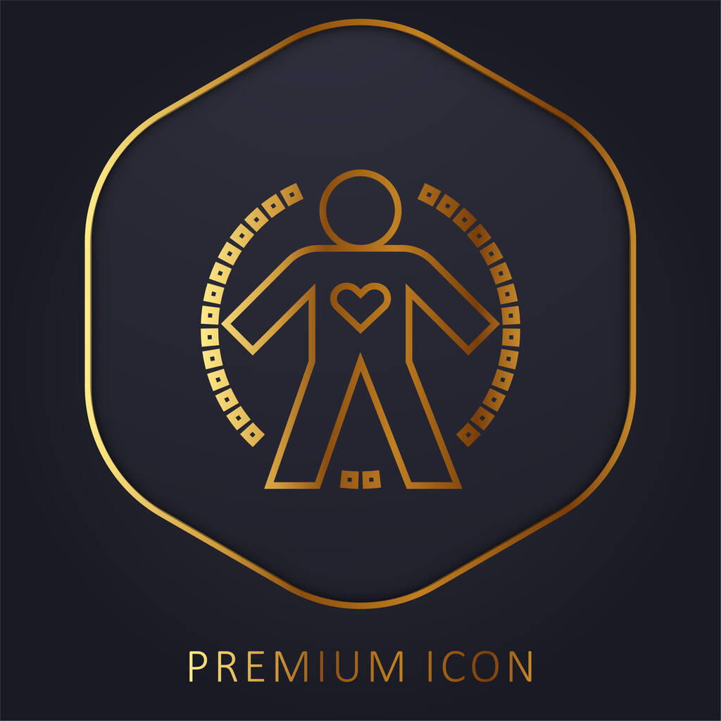 Corpo linha dourada logotipo premium ou ícone - Vetor, Imagem
