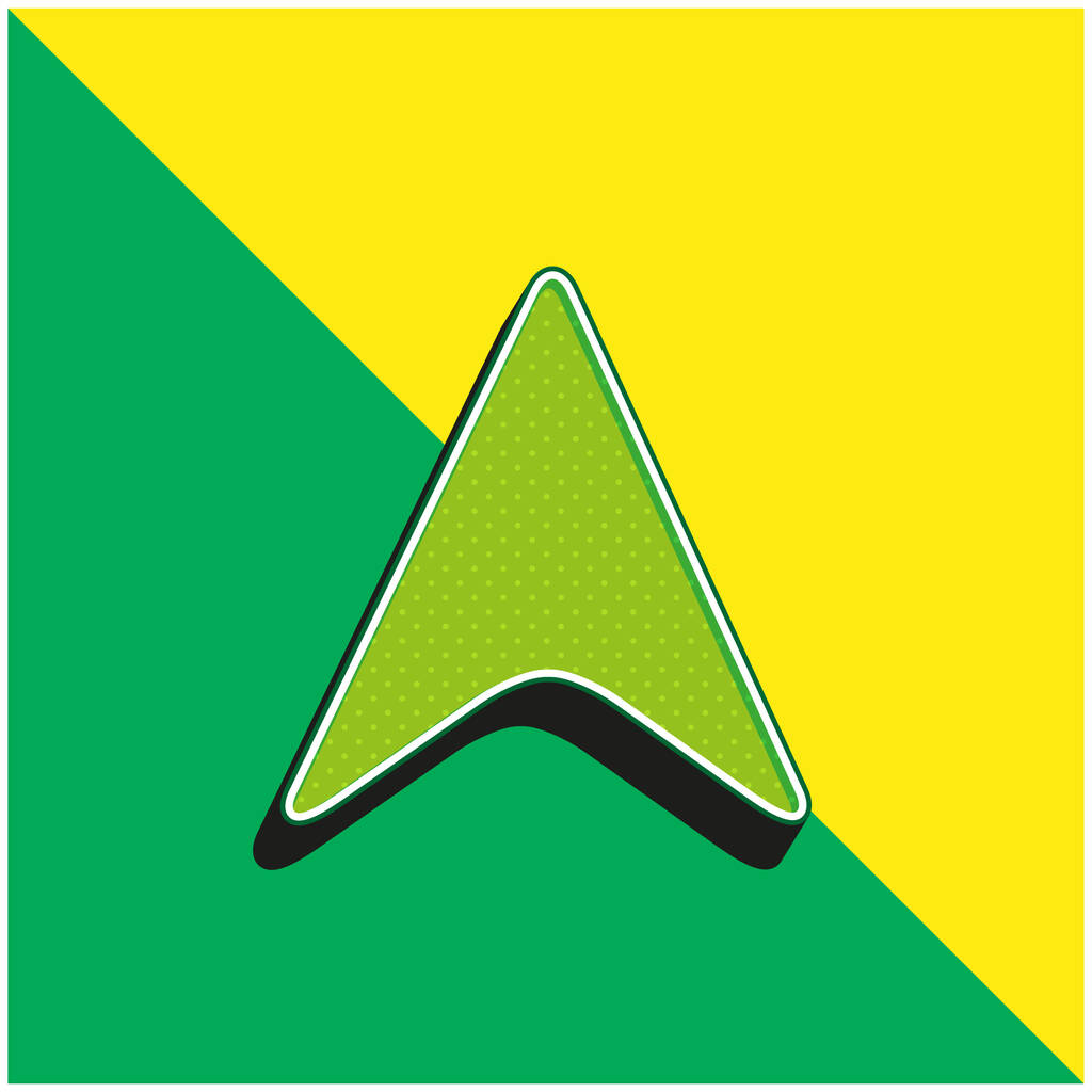 Black Arrowhead Pointing Up Groen en geel modern 3D vector pictogram logo - Vector, afbeelding