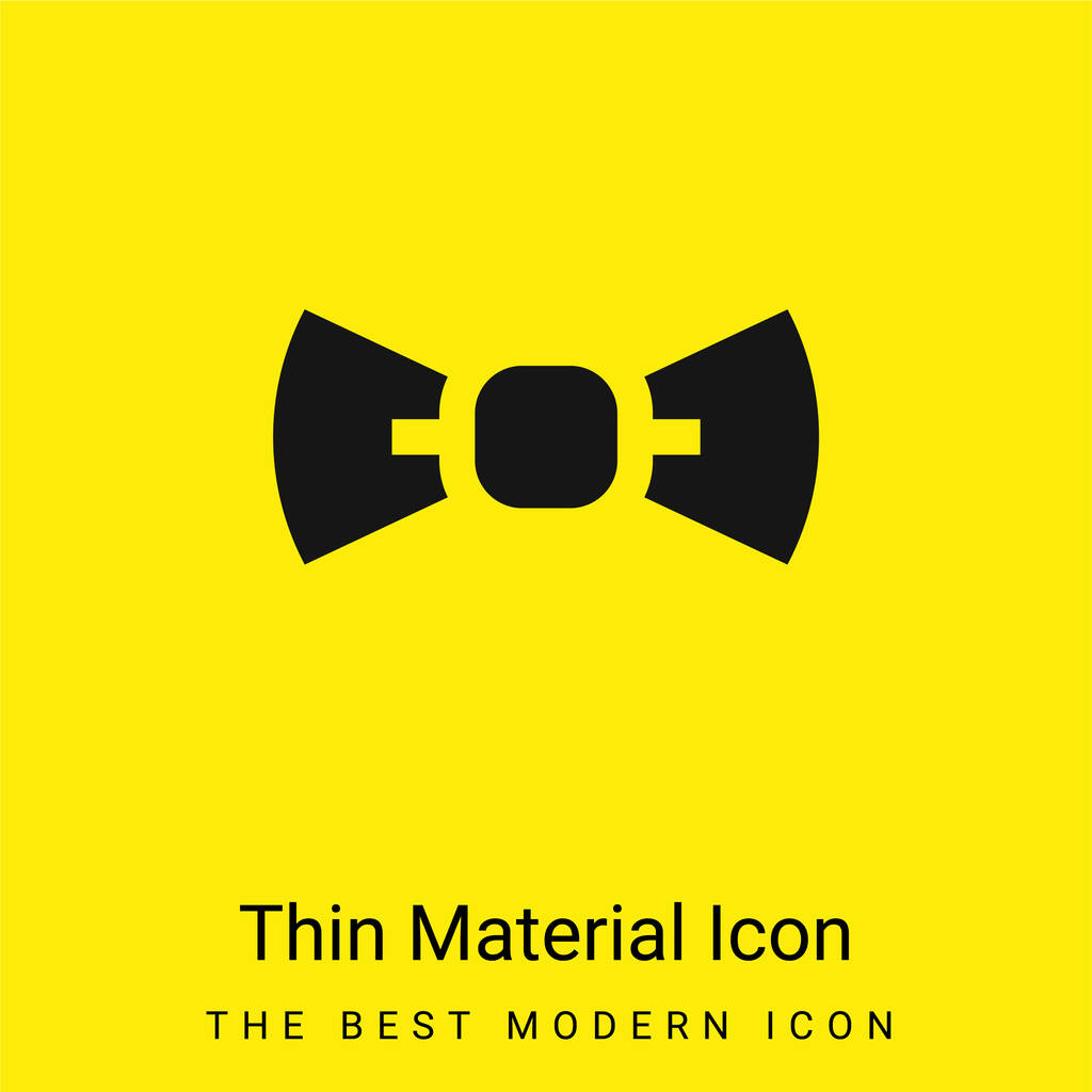 Bow Tie mínimo icono de material amarillo brillante - Vector, Imagen