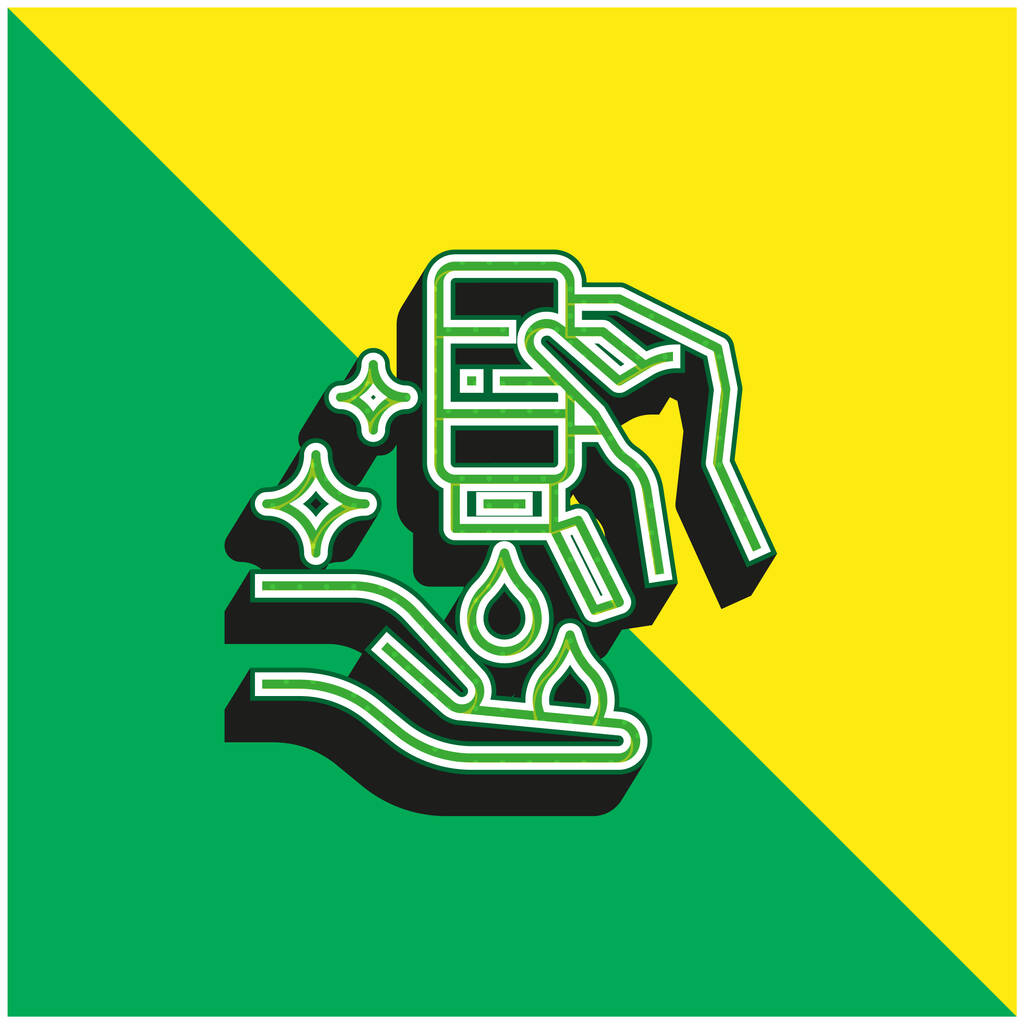 Alcohol Gel verde y amarillo moderno 3d vector icono logotipo - Vector, Imagen