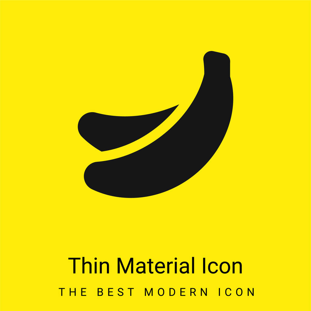Banana minimal bright yellow material icon - Vector, Image