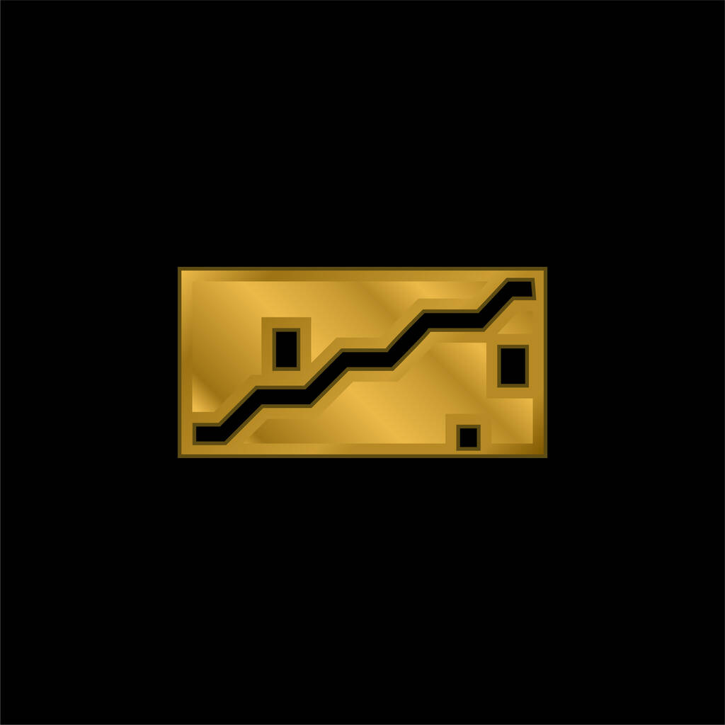 Arte chapado en oro icono metálico o logo vector - Vector, imagen