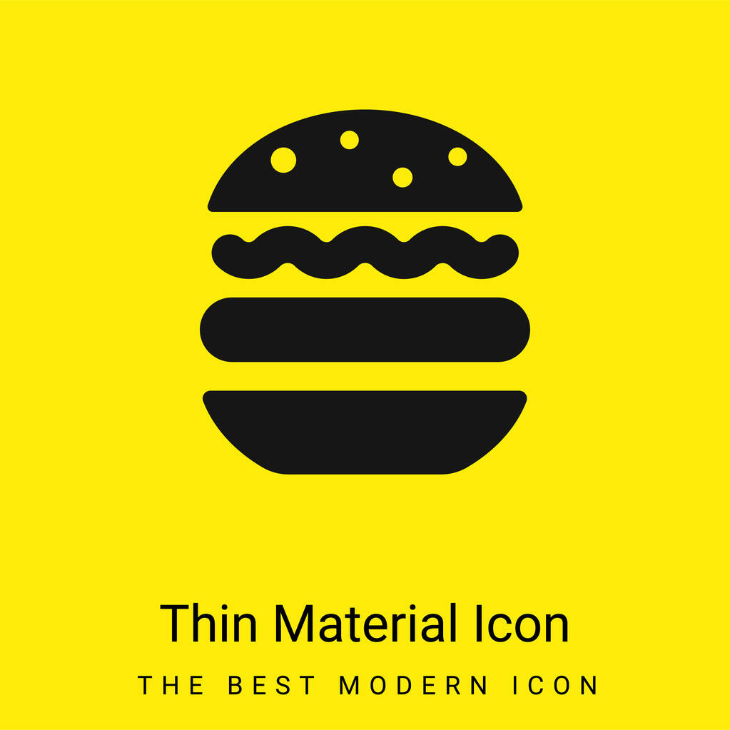 Big Hamburger minimal bright yellow material icon - Vector, Image