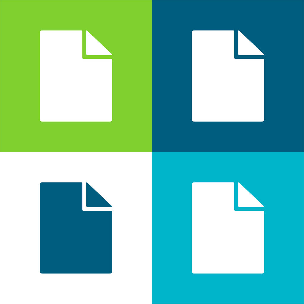 Documento en blanco Conjunto de iconos mínimo de cuatro colores - Vector, imagen