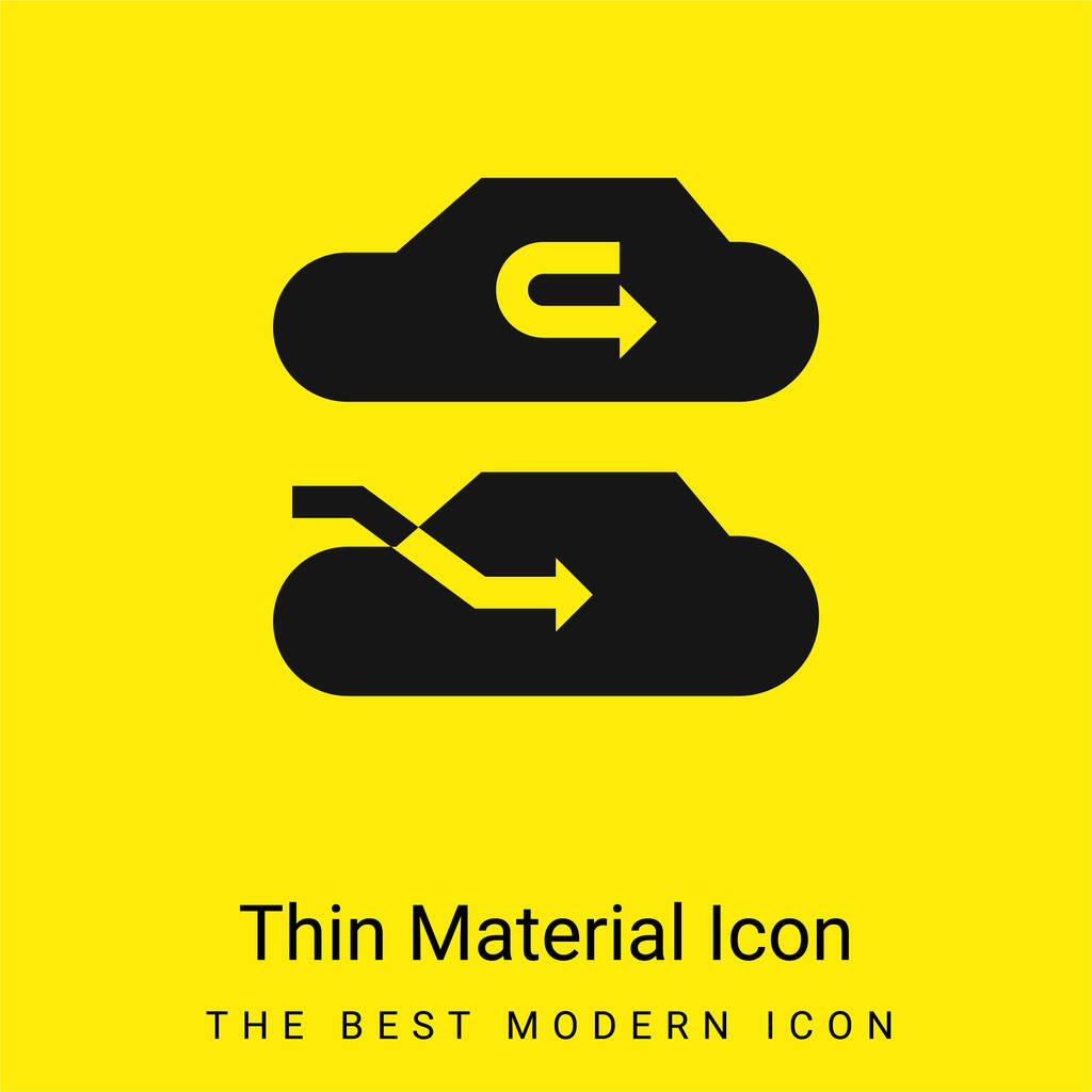 Air Conditioner minimal bright yellow material icon - Vector, Image