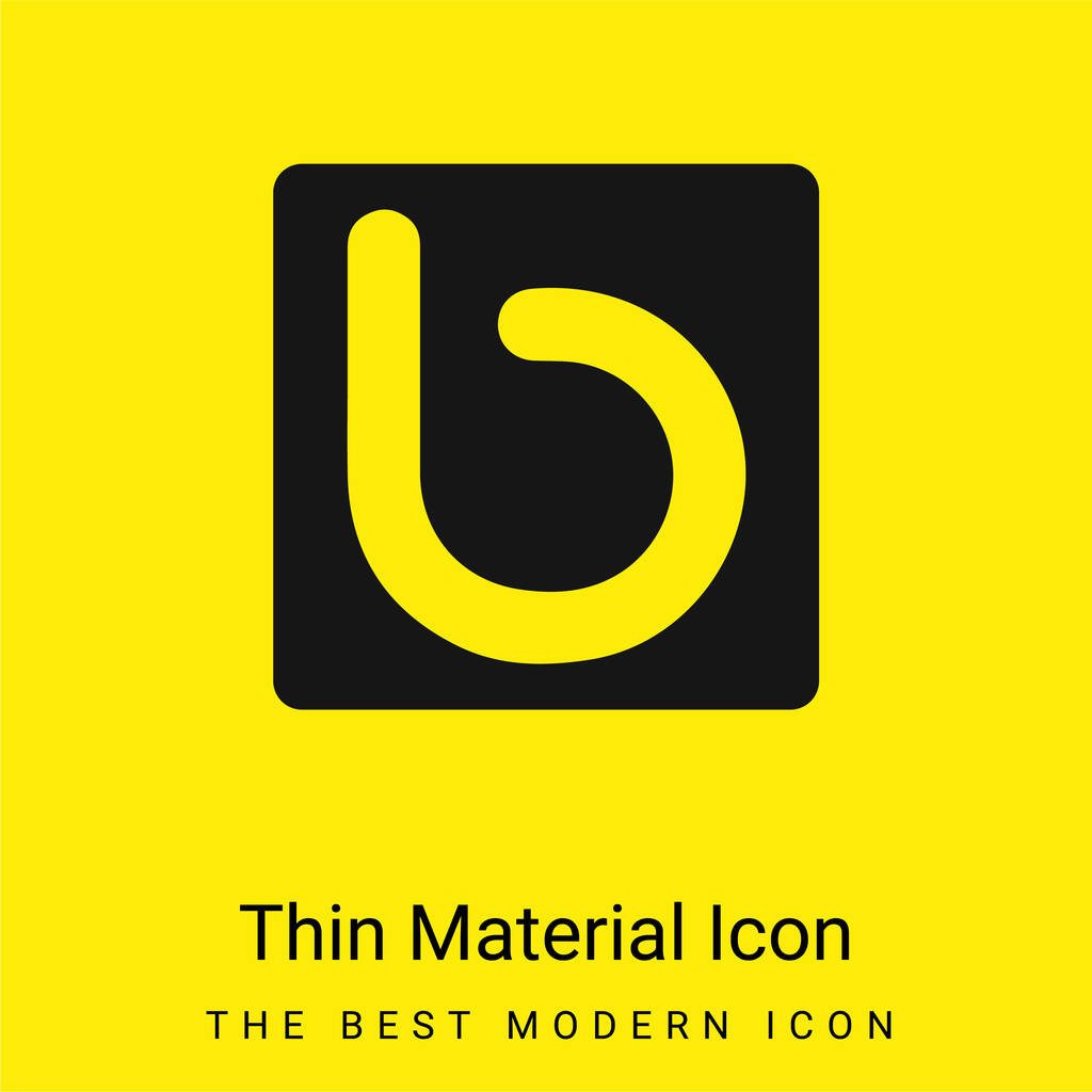 Bebo Social Logotype mínimo icono de material amarillo brillante - Vector, Imagen