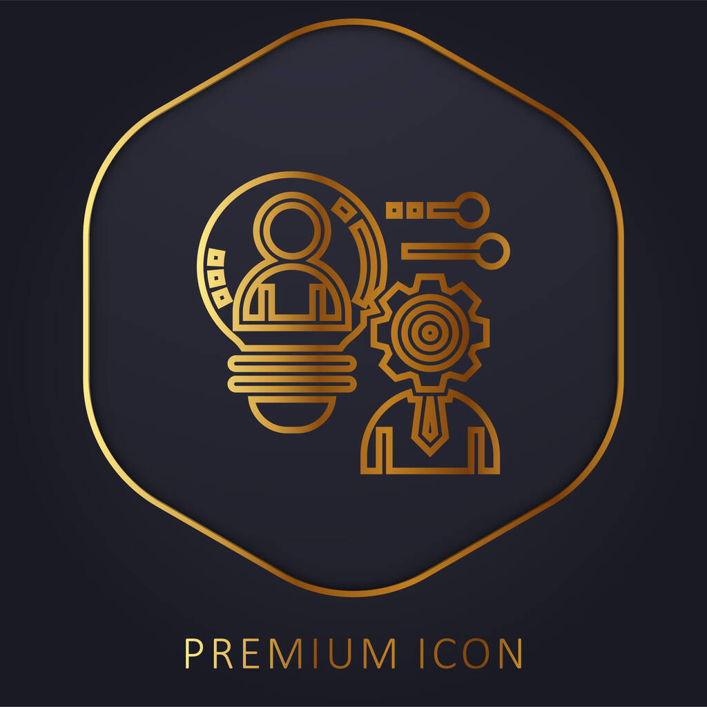 Potenciális aranyvonalas prémium logó vagy ikon növelése - Vektor, kép