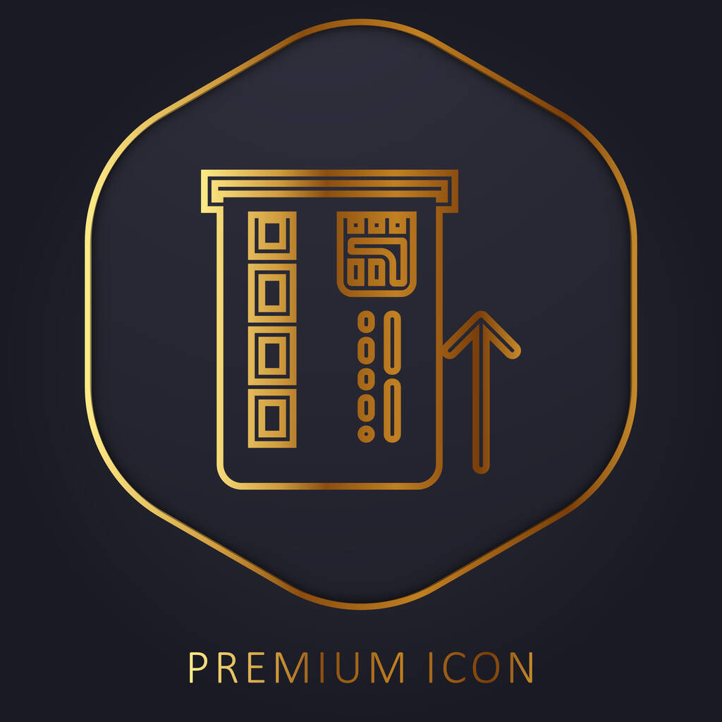 Geldautomat goldene Linie Premium-Logo oder Symbol - Vektor, Bild