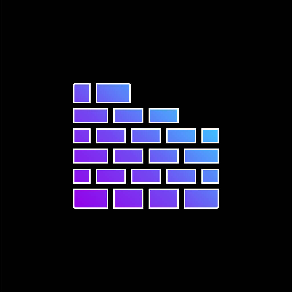 Ladrillo pared azul gradiente vector icono - Vector, imagen
