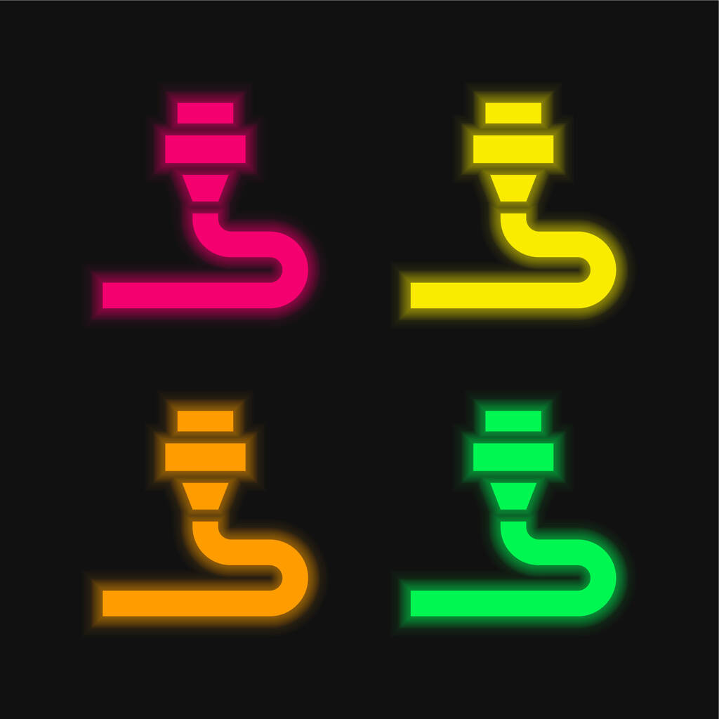 3d Stampa dell'icona vettoriale fluorescente a quattro colori al neon - Vettoriali, immagini