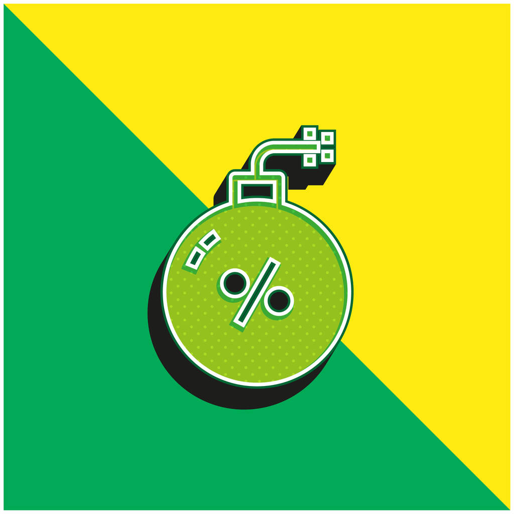 Bomba Verde e giallo moderno logo icona vettoriale 3d - Vettoriali, immagini
