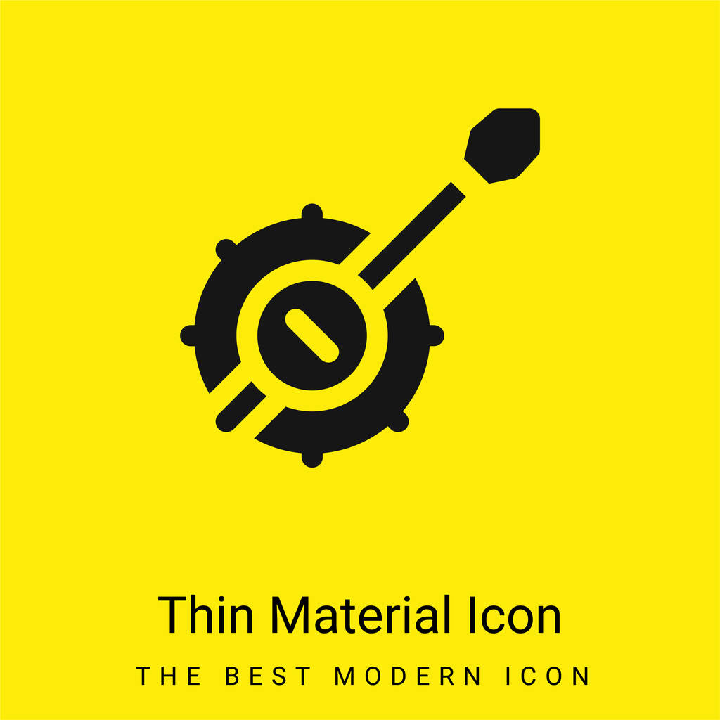 Banjo minimal bright yellow material icon - Vector, Image