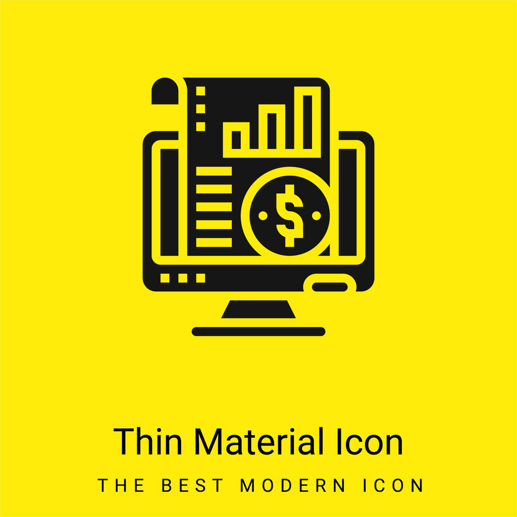 Contabilidad mínima icono de material amarillo brillante - Vector, imagen