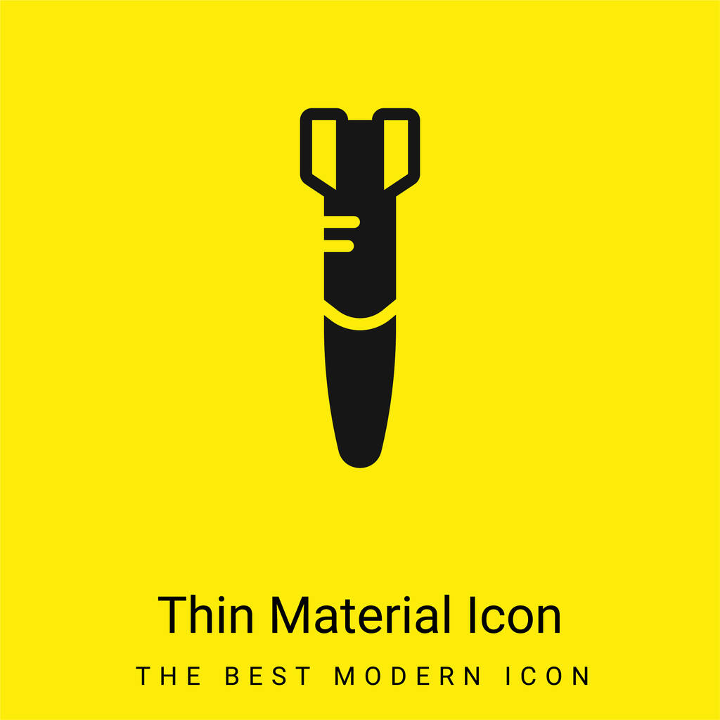 Bomb minimal bright yellow material icon - Vector, Image