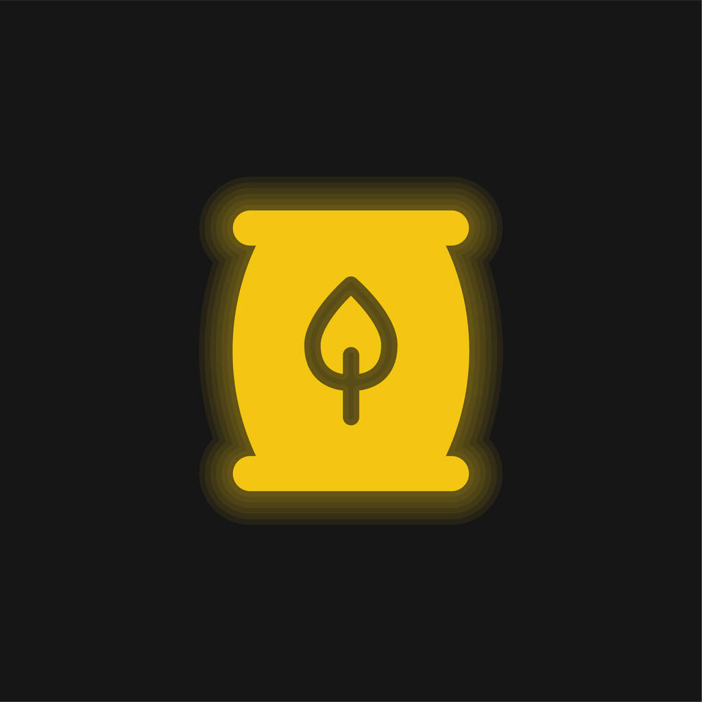 Biomasa Energía amarillo brillante icono de neón - Vector, imagen