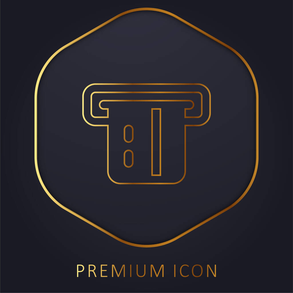 Logo premium de línea dorada ATM o icono - Vector, Imagen