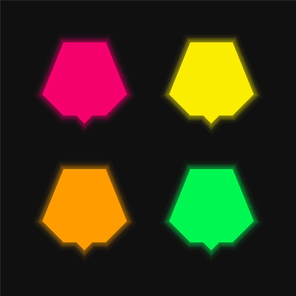 Schwarz Nonagon vier Farben leuchtenden Neon-Vektor-Symbol - Vektor, Bild