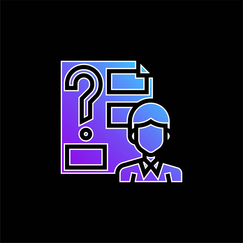 Answer blue gradient vector icon - Vector, Image