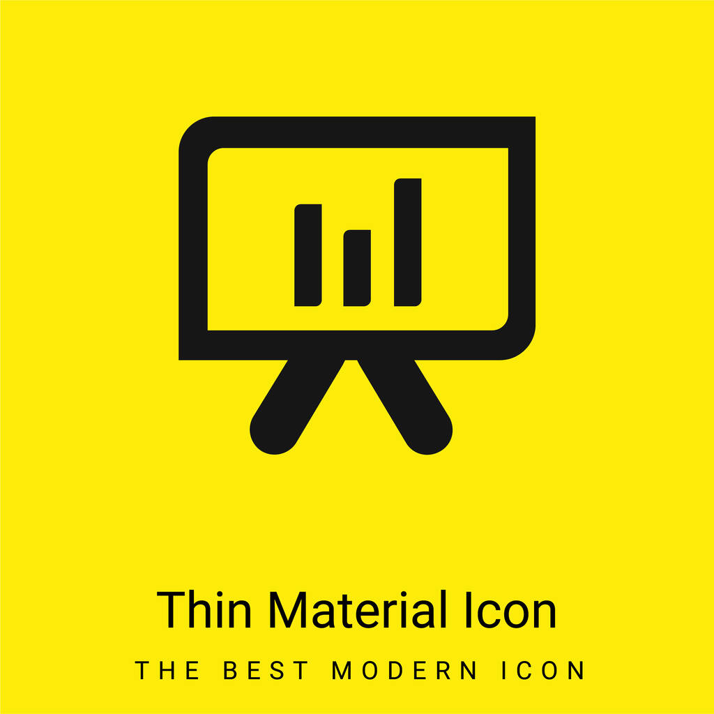 Blackboard With Bar Graph minimal bright yellow material icon - Vector, Image