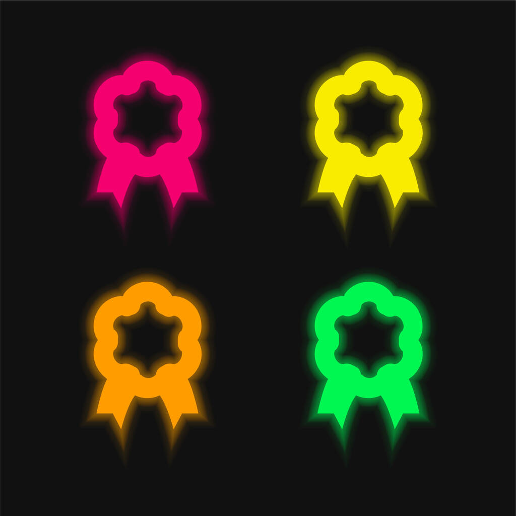 Prijs vier kleuren gloeiende neon vector icoon - Vector, afbeelding