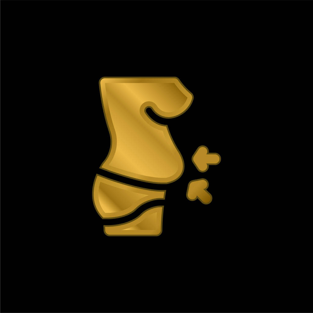Pozłacana ikona metaliczna lub wektor logo brzucha - Wektor, obraz