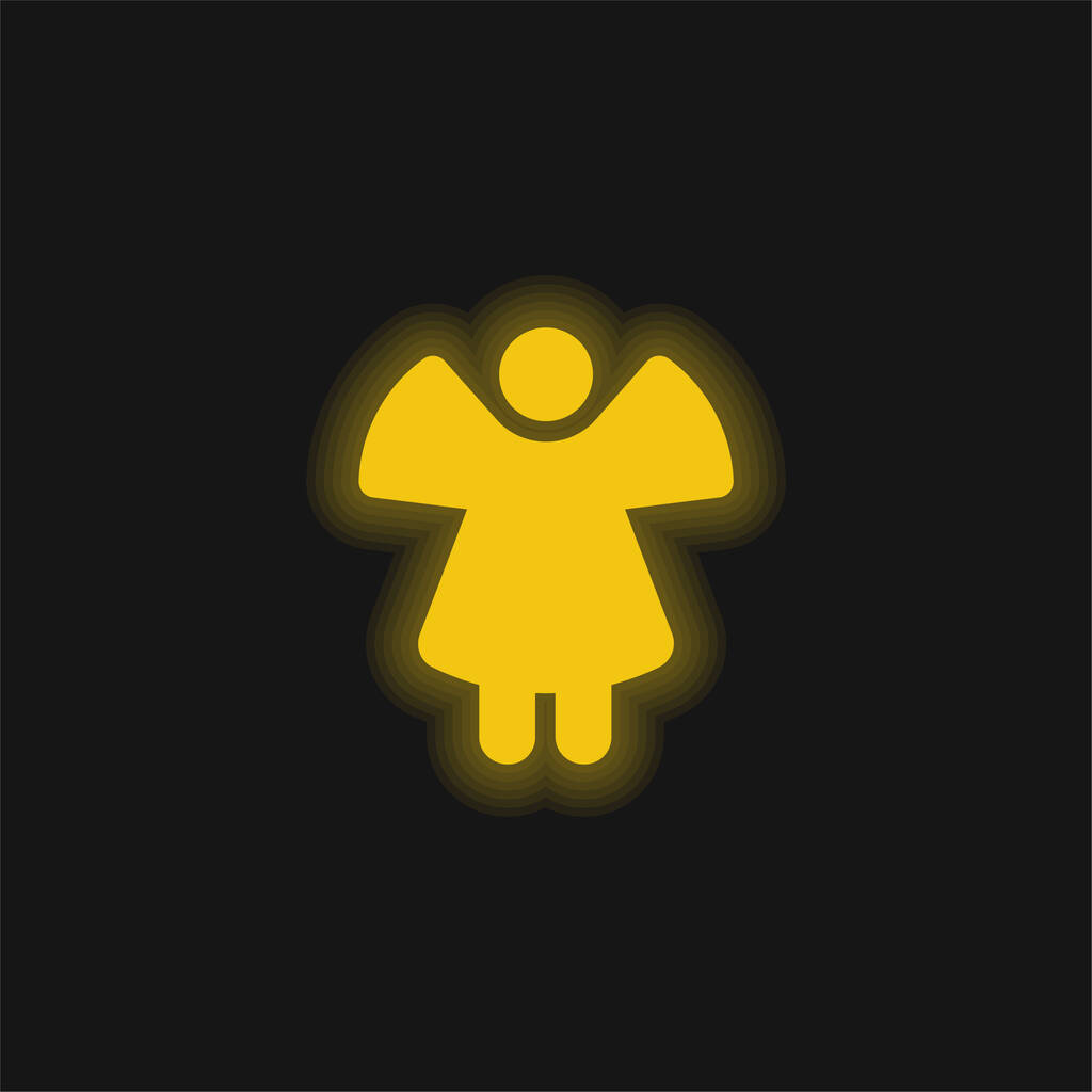 Andělská žlutá zářící ikona - Vektor, obrázek