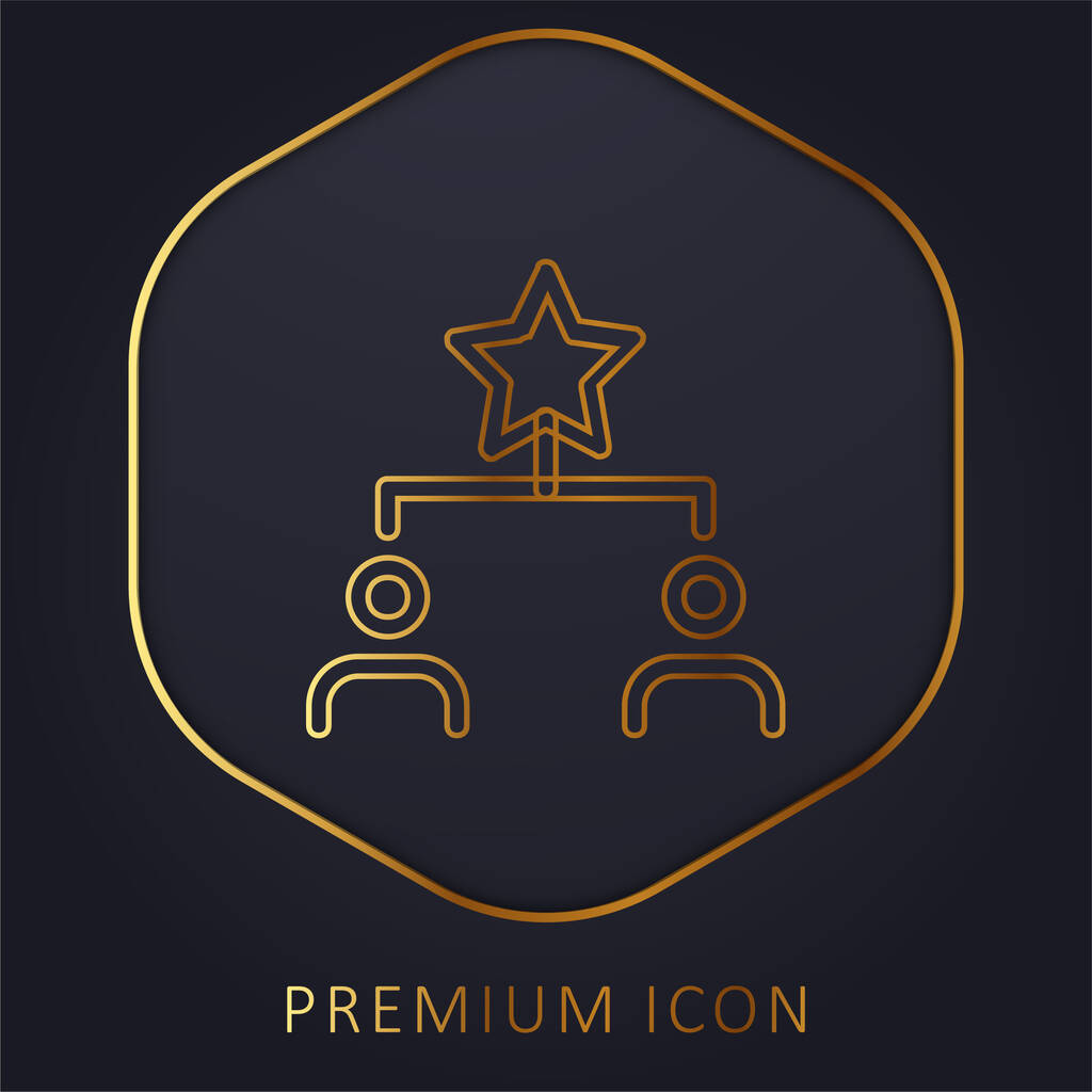 Mejor línea de oro logotipo premium o icono - Vector, imagen