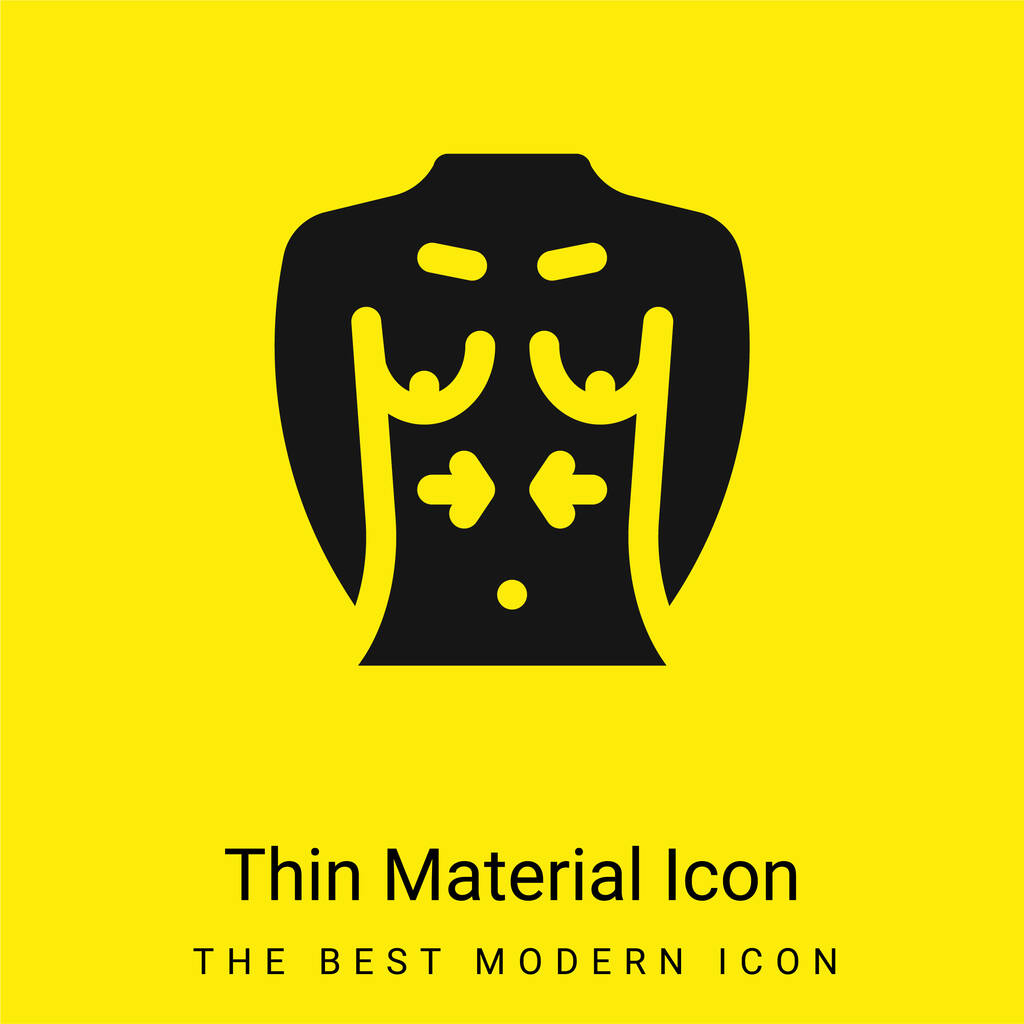 Borst minimaal helder geel materiaal icoon - Vector, afbeelding