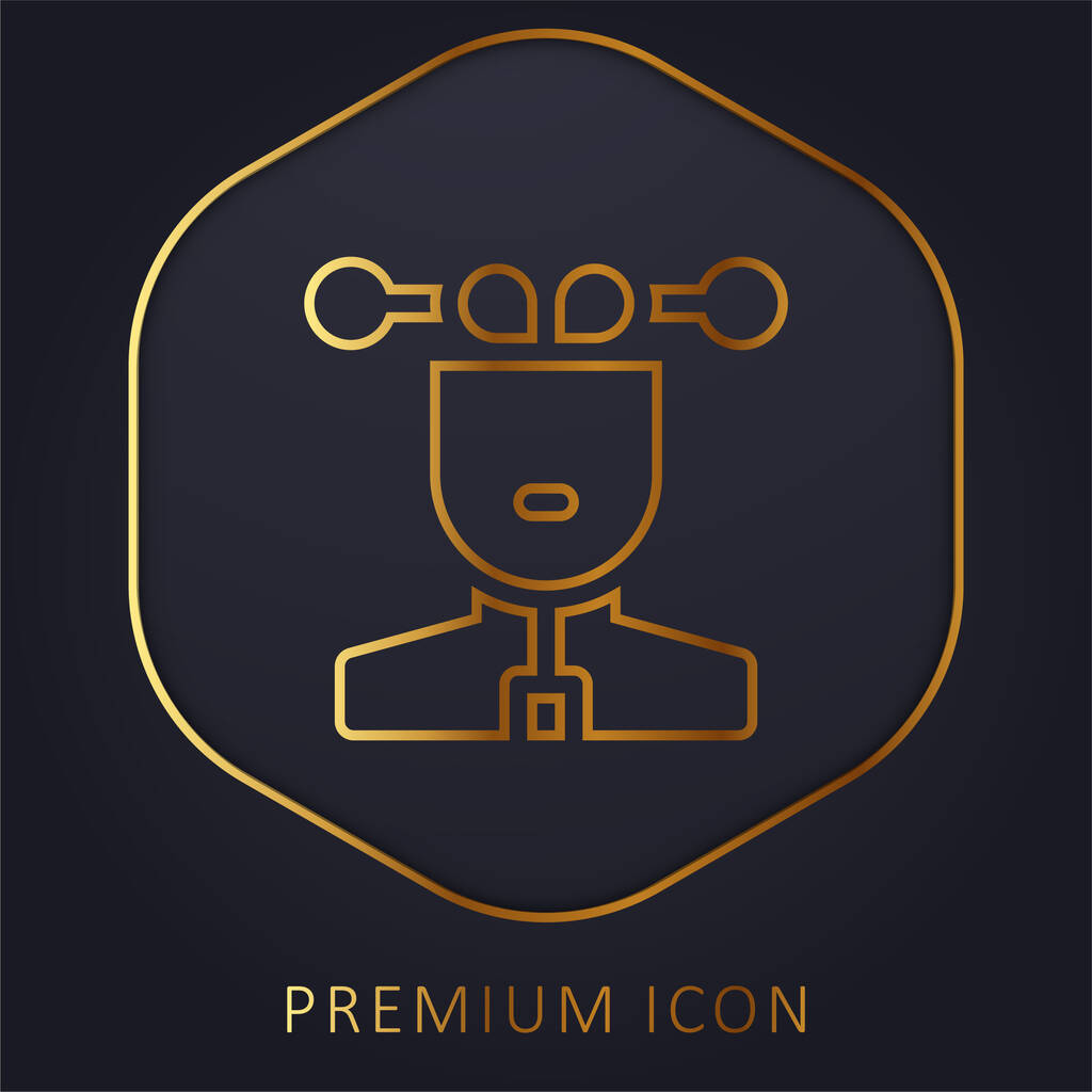 Золота лінія штучного інтелекту логотип або значок преміум-класу
 - Вектор, зображення