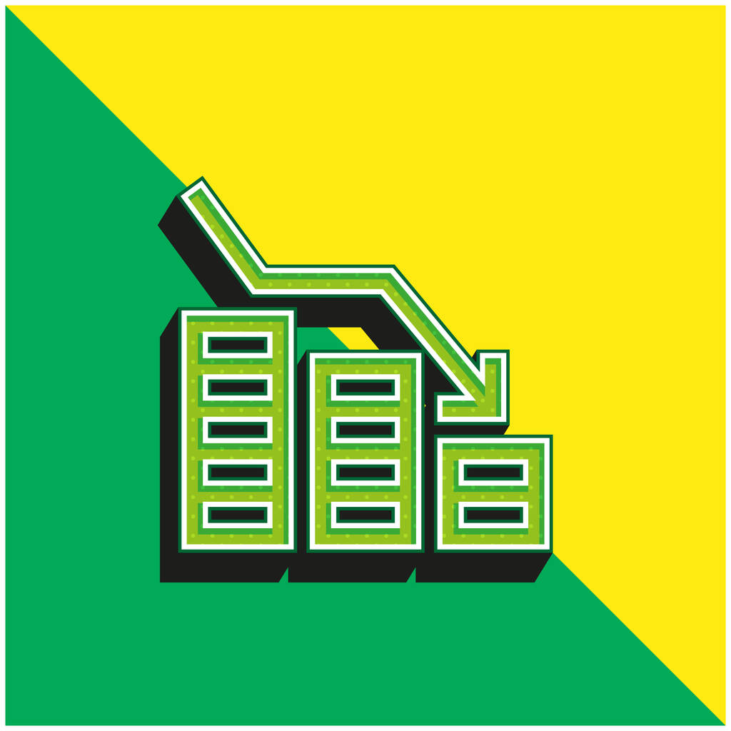 Fallimento Logo moderno verde e giallo dell'icona vettoriale 3d - Vettoriali, immagini