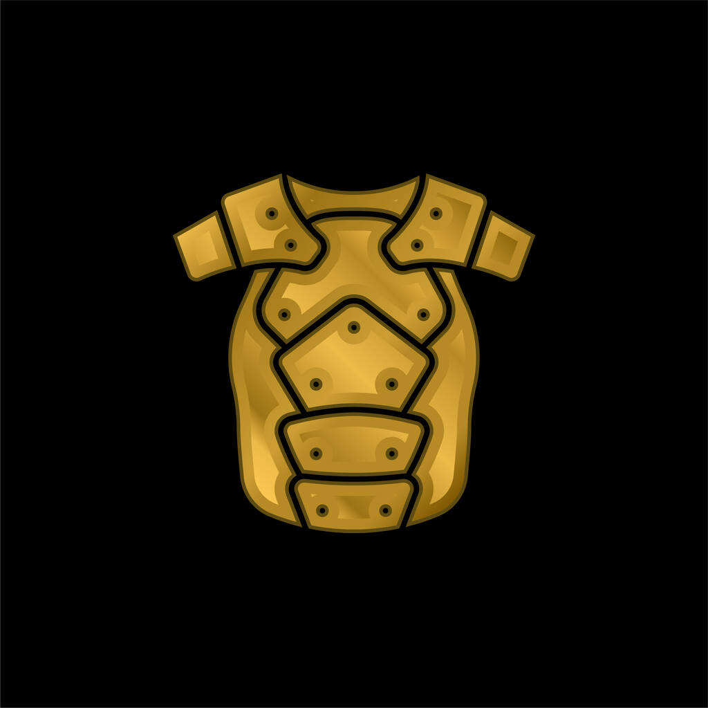 Armadura chapado en oro icono metálico o logo vector - Vector, imagen