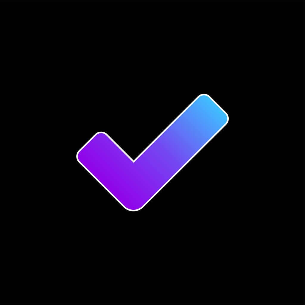 Big Check ícone de vetor gradiente azul Mark - Vetor, Imagem