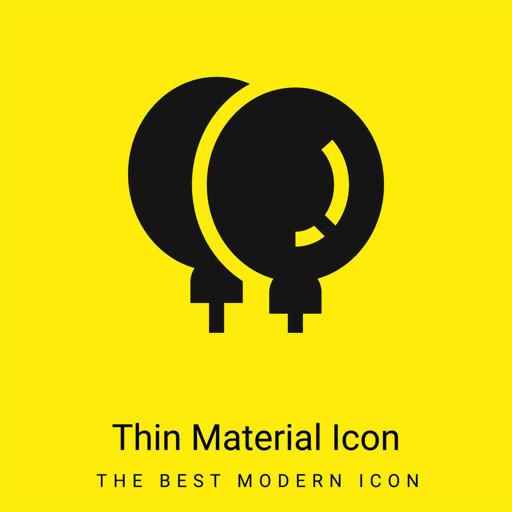 Balónky minimální jasně žlutý materiál ikona - Vektor, obrázek