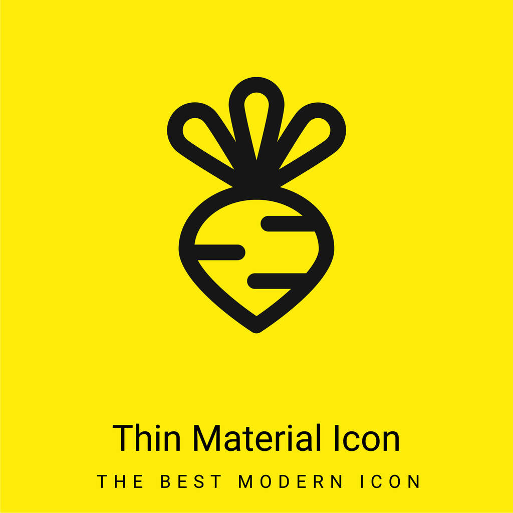 Beet minimal bright yellow material icon - Vector, Image
