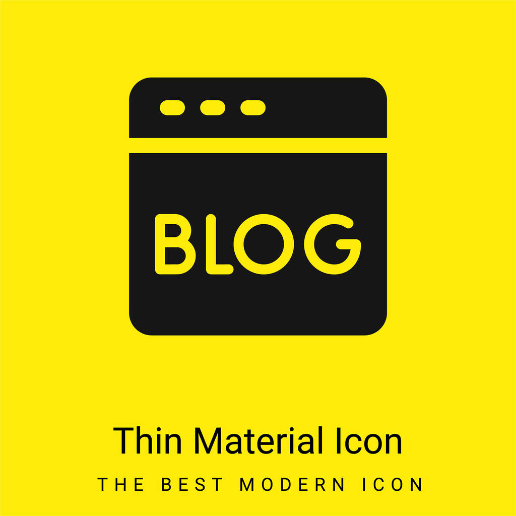 Блог мінімум яскраво-жовтий значок матеріалу
 - Вектор, зображення
