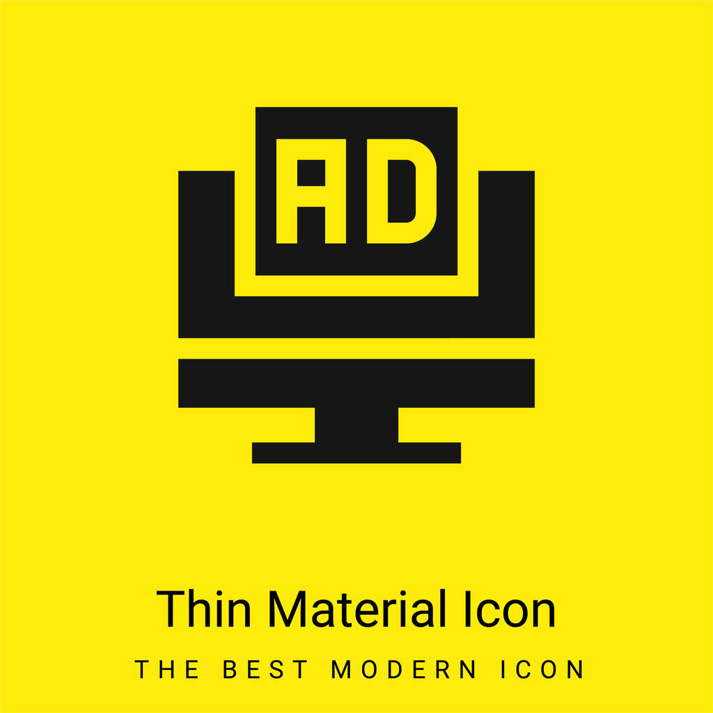 Advertisements minimal bright yellow material icon - Vector, Image