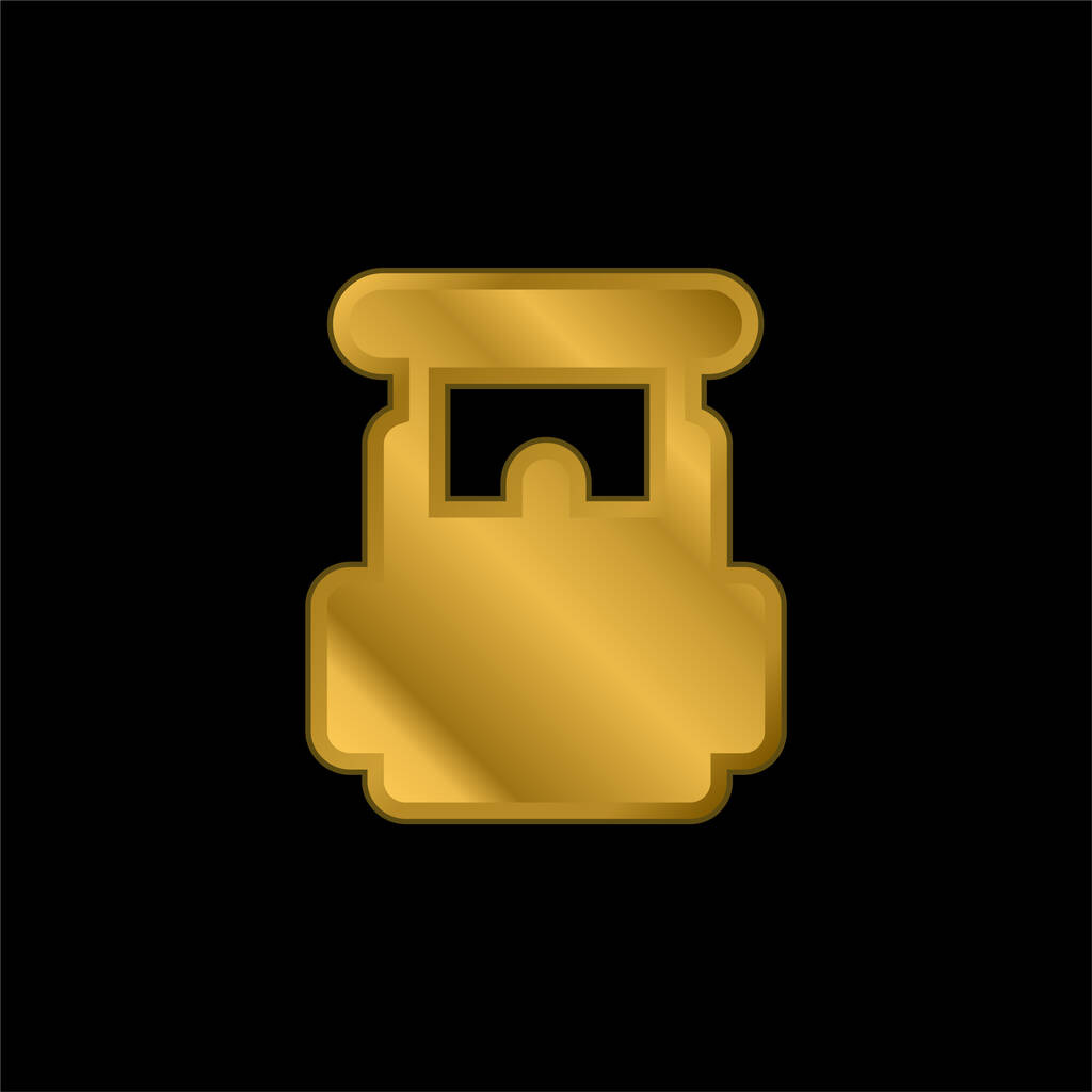 Reppu kullattu metallinen kuvake tai logo vektori - Vektori, kuva